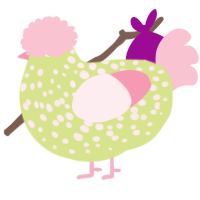 A lemon and rose chicken with a speckle pattern