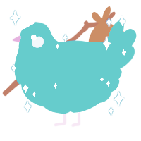 A sky and cerulean chicken with a head pattern