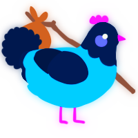 A sky and tumblr chicken with a head pattern