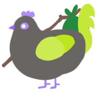 funger, a grey and lime chicken