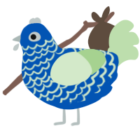 (unnamed), a ultramarine and gluppy chicken with a lace pattern