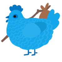 A sky chicken with a lace pattern