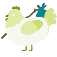 A white and lemon chicken with a head pattern