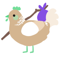 A beige and cream chicken with a neck-band pattern