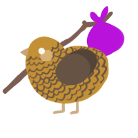 A gold and bark chicken with a lace pattern