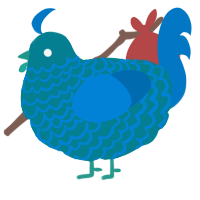 A sea and sapphire chicken with a lace pattern