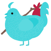A aqua chicken with a double-lace pattern