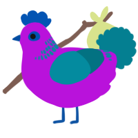 A amethyst and sea chicken with a neck-band pattern