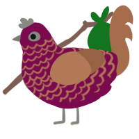 A wine and brown chicken with a lace pattern