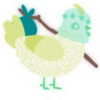 Specter, a white and lemon chicken with a double-lace pattern