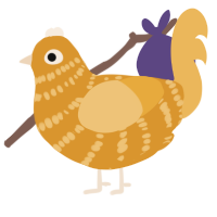 A orange and honey chicken with a bar pattern