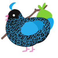 Posca Paint Pen, a black and sky chicken with a double-lace pattern