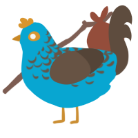 english meadows, a cerulean and bark chicken with a half-lace pattern
