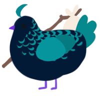 A tumblr and teal chicken with a half-lace pattern