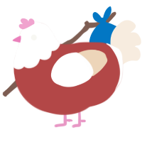A red and cream chicken with a head pattern