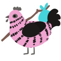 (unnamed), a pink and sable chicken with a bar pattern