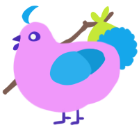 A lavender and sky chicken