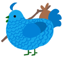 A sky and sapphire chicken with a lace pattern