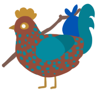 A russet and sea chicken with a speckle pattern