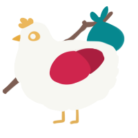 A white and crimson chicken