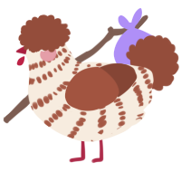 A cream and russet chicken with a bar pattern