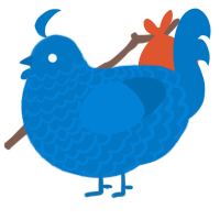 A sapphire chicken with a lace pattern