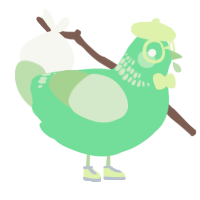 A spring and gluppy chicken with a neck-band pattern