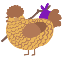 A honey and brown chicken with a lace pattern
