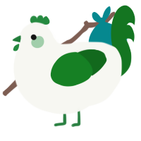 A white and leaf chicken