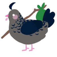A grey and tumblr chicken with a half-lace pattern