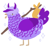 A lilac and violet chicken with a lace pattern
