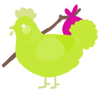 A lime chicken with a neck-band pattern