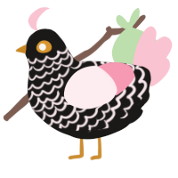 A sable and rose chicken with a lace pattern