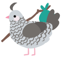 A mist and grey chicken with a lace pattern