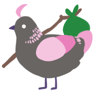A grey and pink chicken with a neck-band pattern