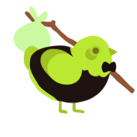 A sable and chartreuse chicken with a head pattern