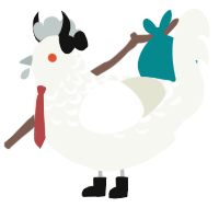 A white chicken with a half-lace pattern