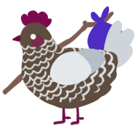 A bark and mist chicken with a lace pattern
