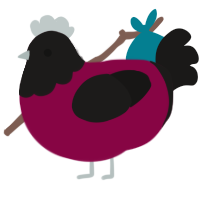 A maroon and sable chicken with a head pattern