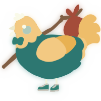 A sea and honey chicken with a head pattern