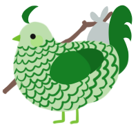 A gluppy and leaf chicken with a lace pattern