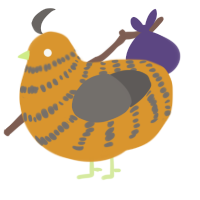 A orange and grey chicken with a bar pattern