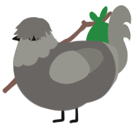 A grey and ash chicken with a head pattern
