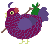 A wine and overcast chicken with a lace pattern