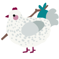 A white and silver chicken with a speckle pattern