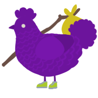 A violet chicken with a lace pattern