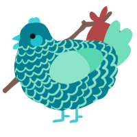 A sea and mint chicken with a lace pattern