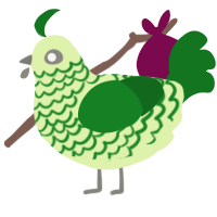 A apple and leaf chicken with a lace pattern