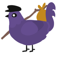 A overcast chicken with a head pattern