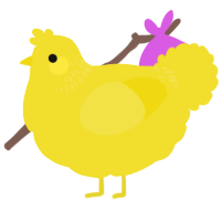 A yellow chicken with a neck-band pattern
